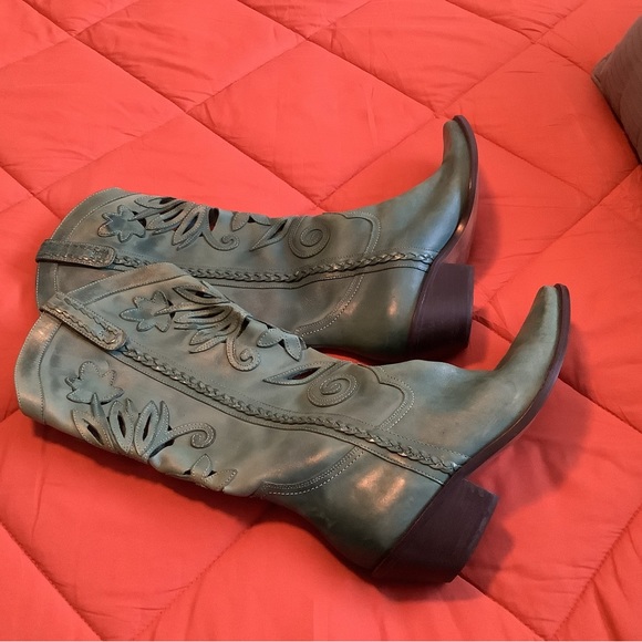 Matisse green leather cowboy boots - Picture 5 of 8